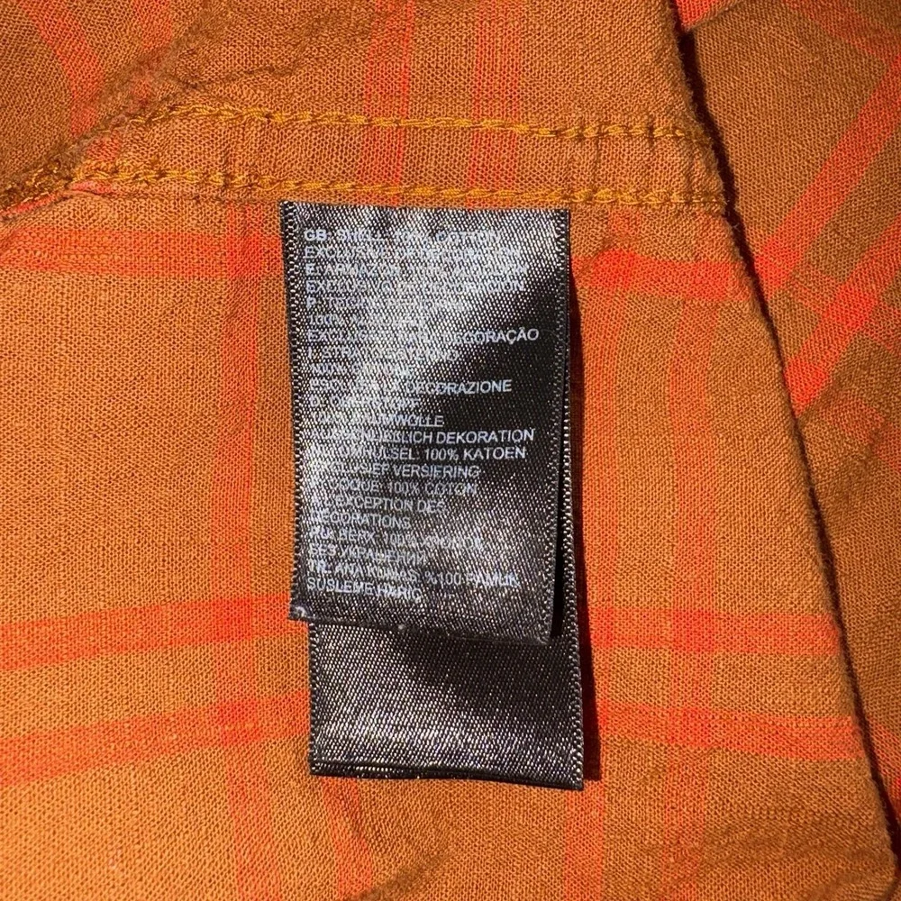 The North Face Mens Shirt Size Large Brown Orange Plaid Lumberjack Outdoor Hike